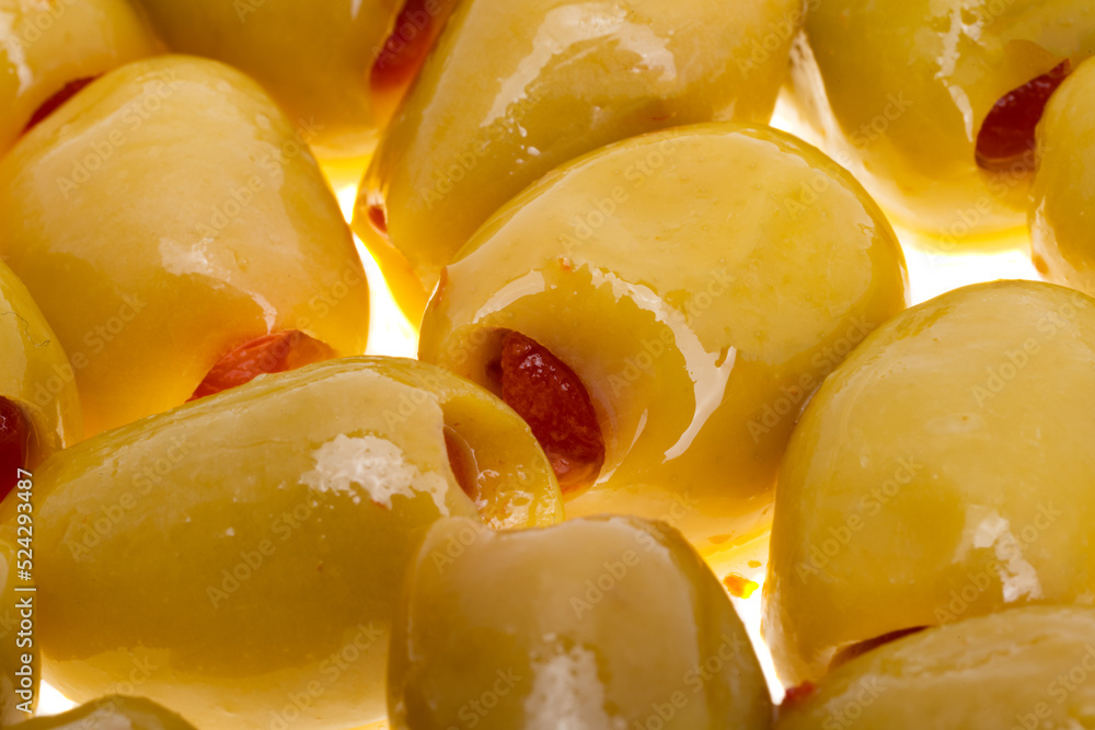 stuffed olives with pepper isolated stuffed olives with pepper isolated