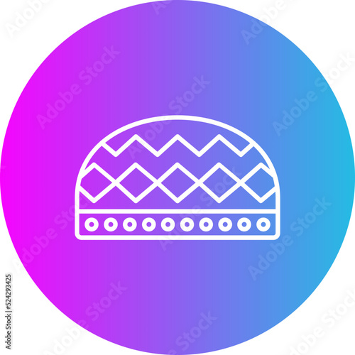 Hat Gradient Circle Line Inverted Icon