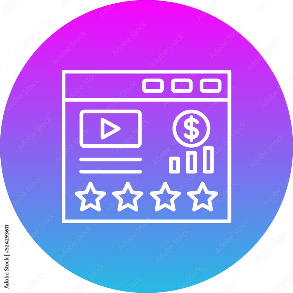 Rating Gradient Circle Line Inverted Icon Rating Gradient Circle Line Inverted Icon