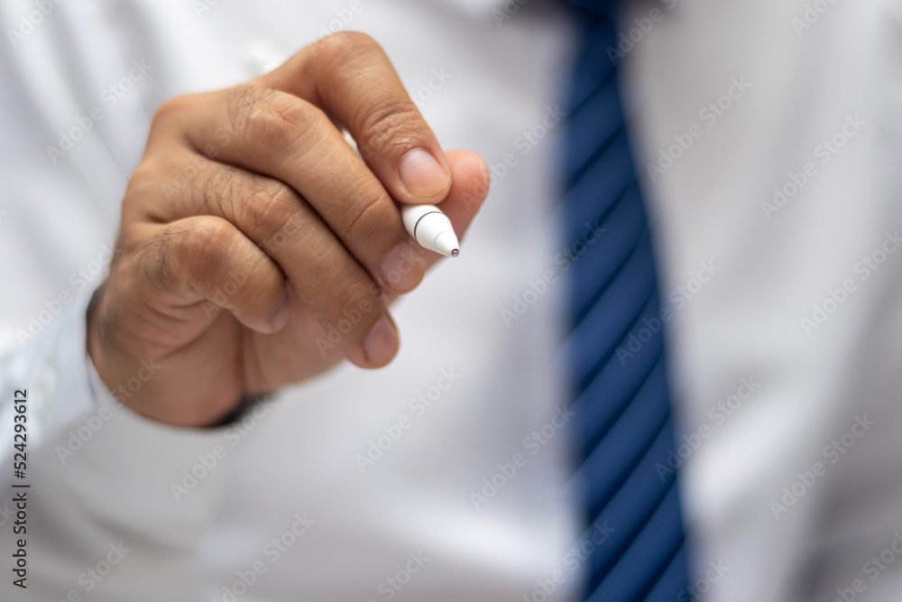 Fototapeta premium Businessman signing documents online (concept business)