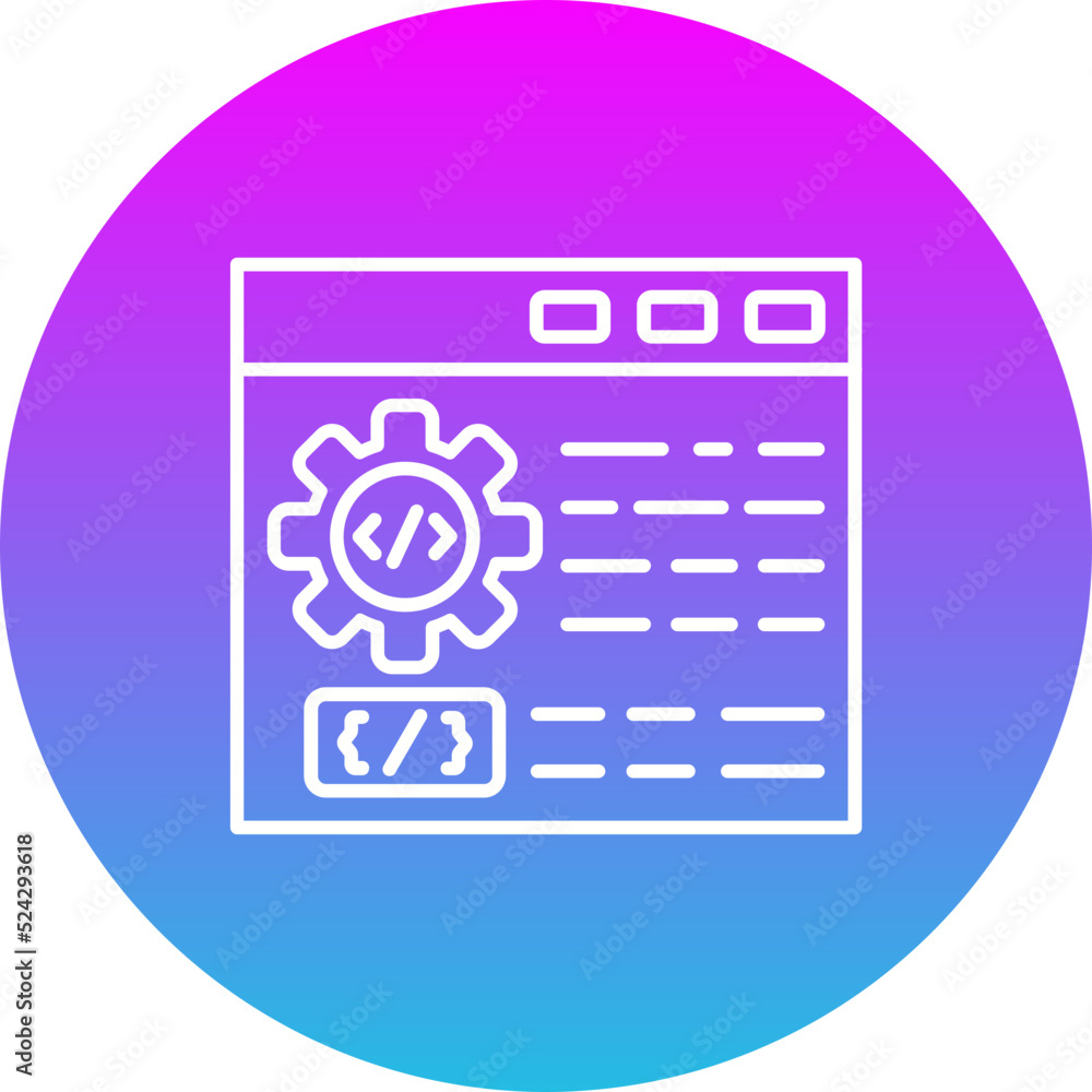 Web Development Gradient Circle Line Inverted Icon Web Development Gradient Circle Line Inverted Icon