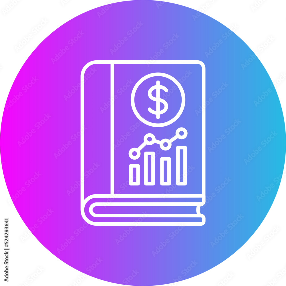 Accounting Book Gradient Circle Line Inverted Icon Accounting Book Gradient Circle Line Inverted Icon
