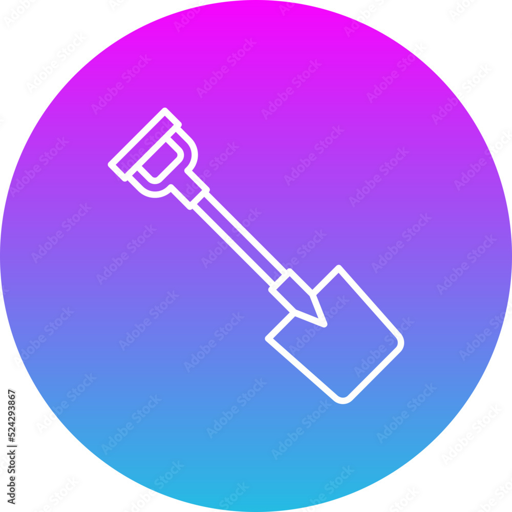 Shovel Gradient Circle Line Inverted Icon