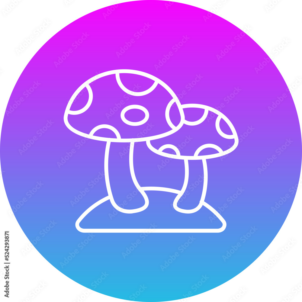 Mushroom Gradient Circle Line Inverted Icon Mushroom Gradient Circle Line Inverted Icon