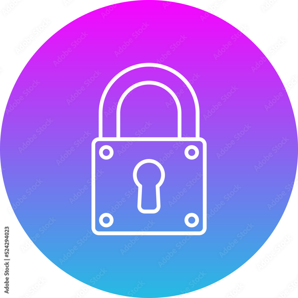 Lock Gradient Circle Line Inverted Icon Lock Gradient Circle Line Inverted Icon