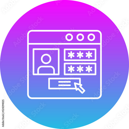 Login Gradient Circle Line Inverted Icon