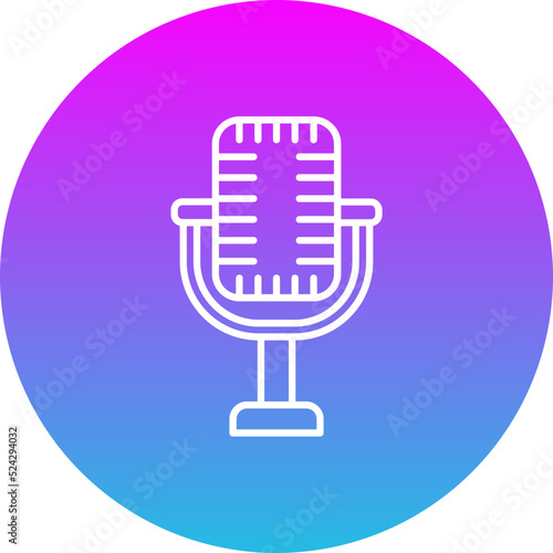 Microphone Gradient Circle Line Inverted Icon