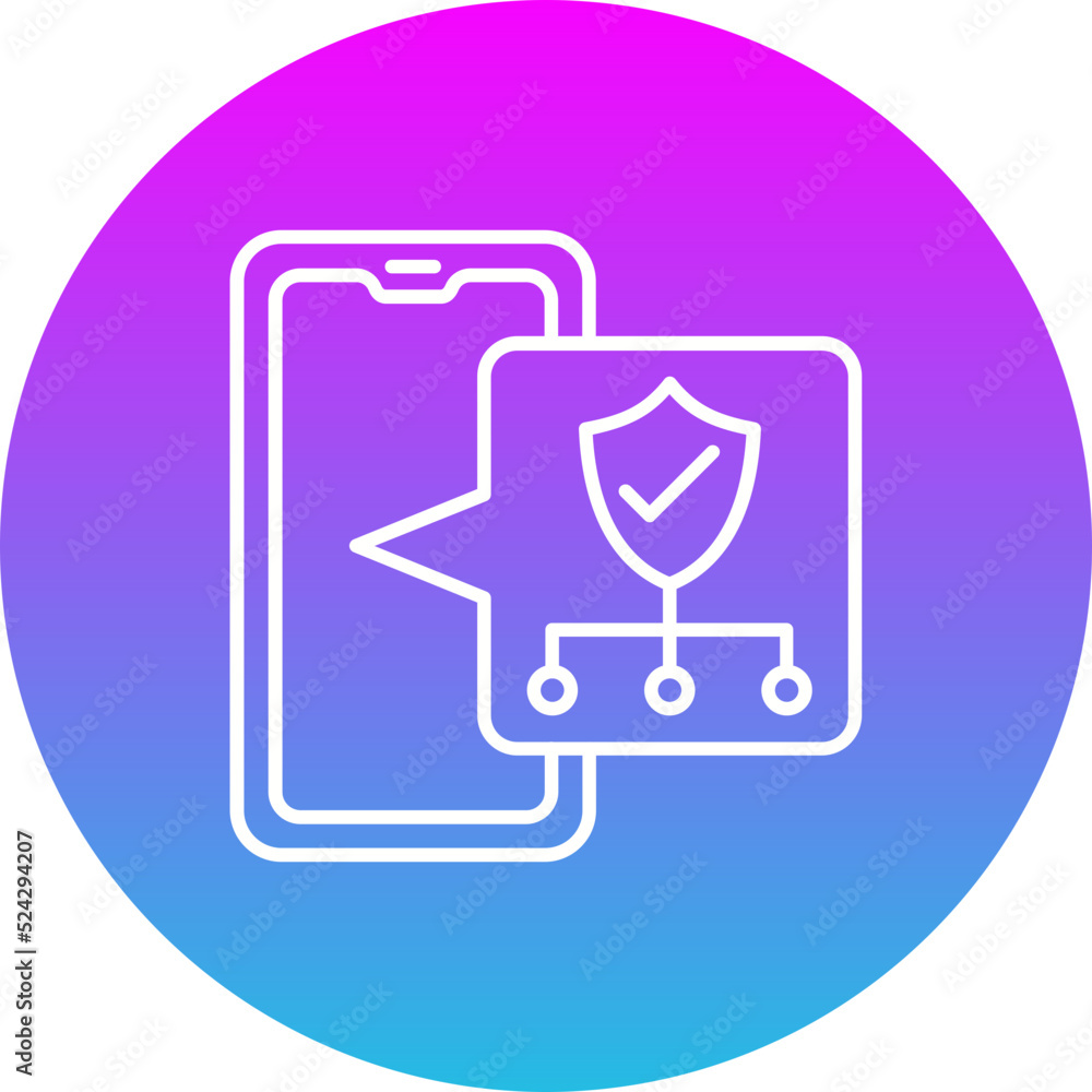 Security Gradient Circle Line Inverted Icon Security Gradient Circle Line Inverted Icon