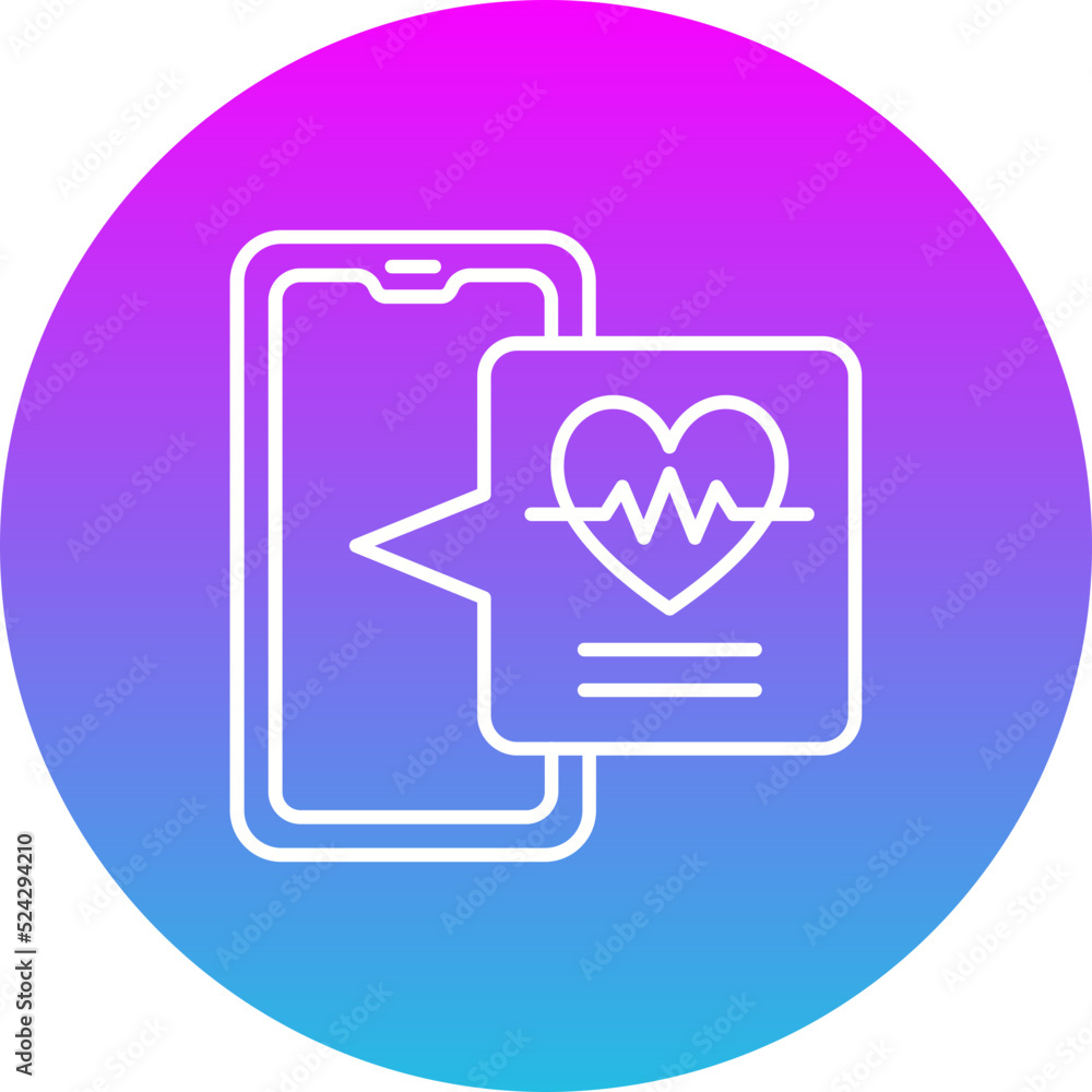 Heart Rate Gradient Circle Line Inverted Icon Heart Rate Gradient Circle Line Inverted Icon