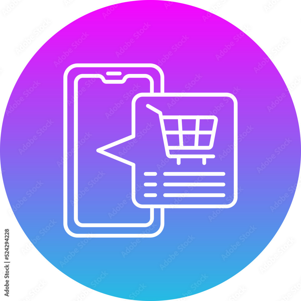 Shopping Gradient Circle Line Inverted Icon Shopping Gradient Circle Line Inverted Icon