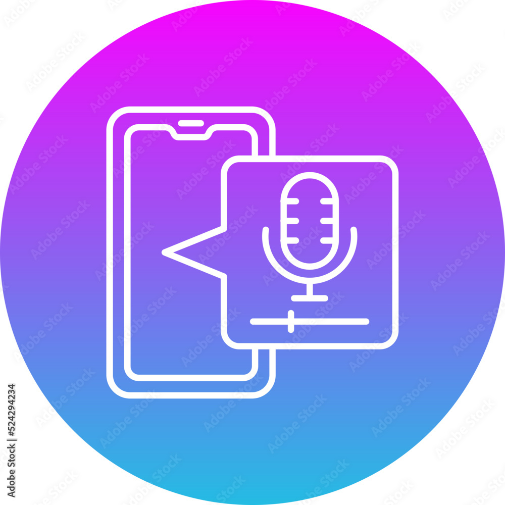 Audio Recorder Gradient Circle Line Inverted Icon Audio Recorder Gradient Circle Line Inverted Icon