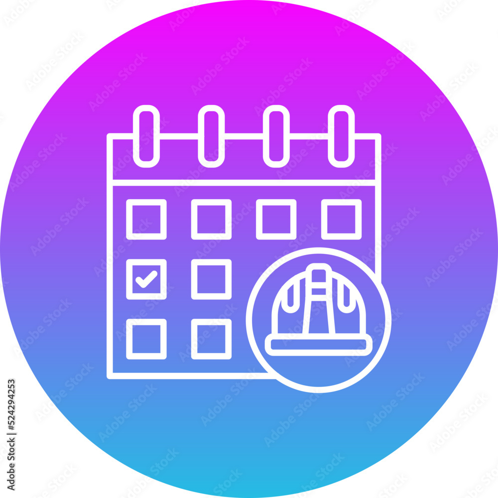 Labor Day Gradient Circle Line Inverted Icon Labor Day Gradient Circle Line Inverted Icon