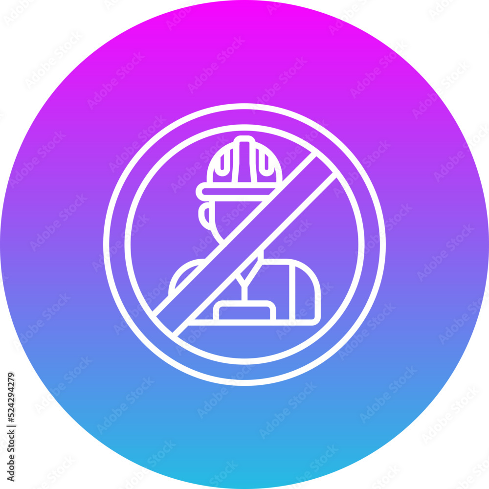 No Child Labor Gradient Circle Line Inverted Icon No Child Labor Gradient Circle Line Inverted Icon