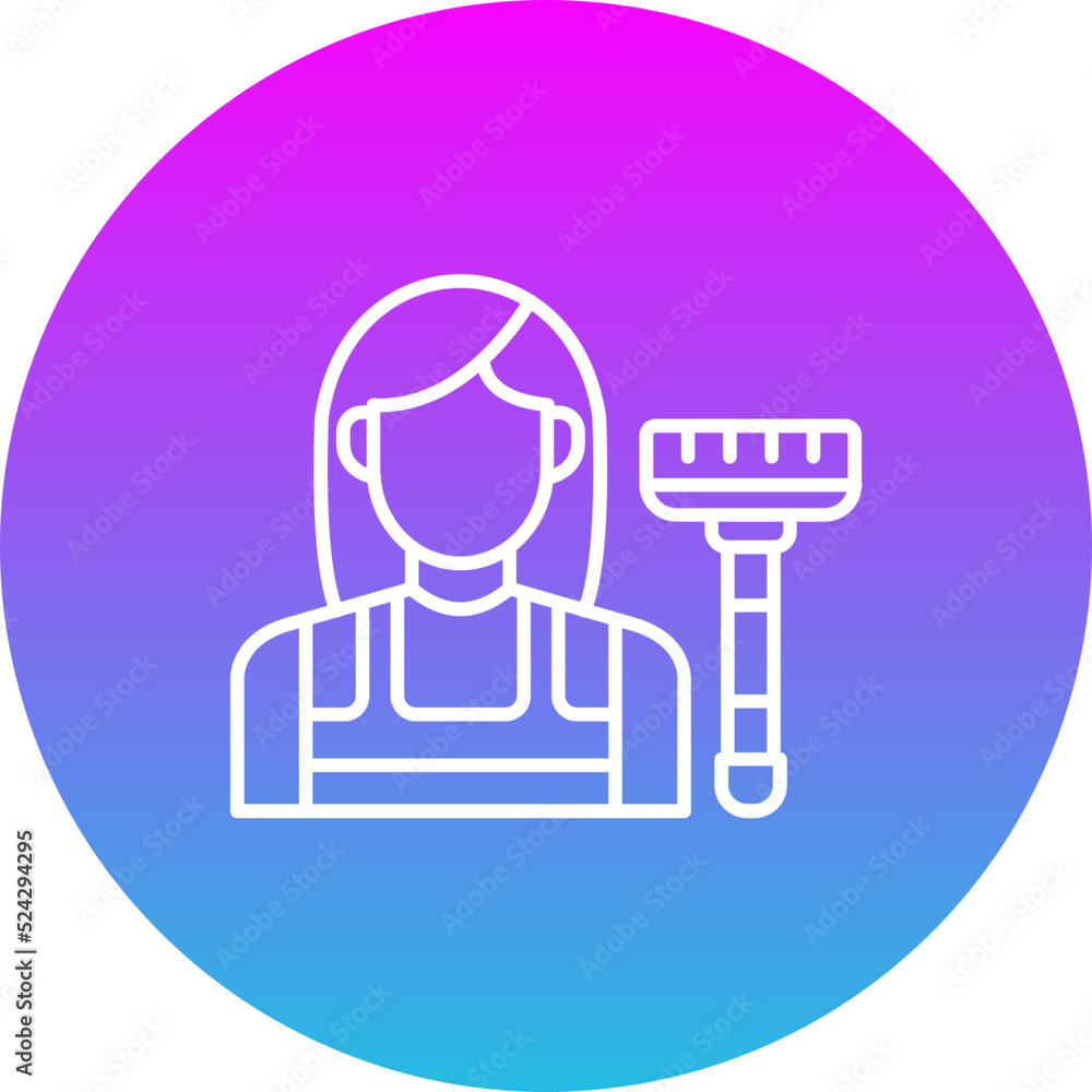 Maid Gradient Circle Line Inverted Icon Maid Gradient Circle Line Inverted Icon