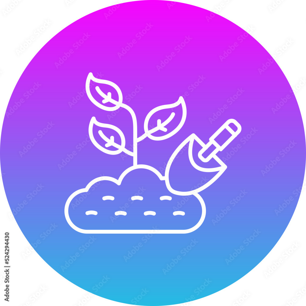 Planting Gradient Circle Line Inverted Icon Planting Gradient Circle Line Inverted Icon