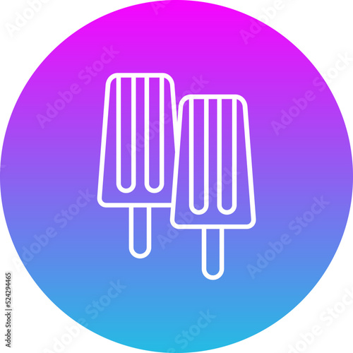 Ice Cream Gradient Circle Line Inverted Icon
