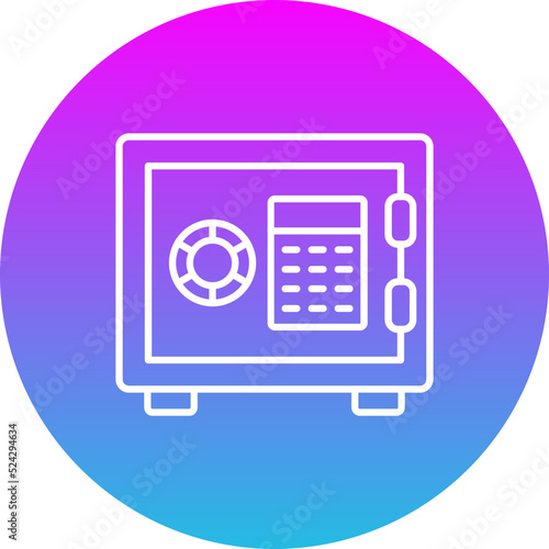 Safe Box Gradient Circle Line Inverted Icon