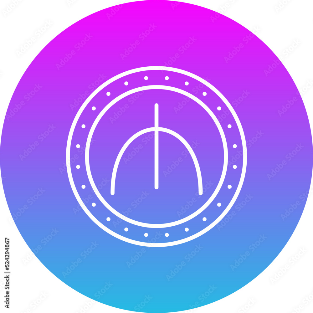 Manat Gradient Circle Line Inverted Icon Manat Gradient Circle Line Inverted Icon