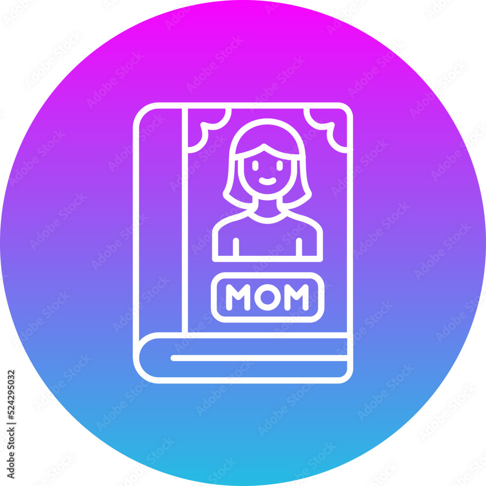 Book Gradient Circle Line Inverted Icon Book Gradient Circle Line Inverted Icon