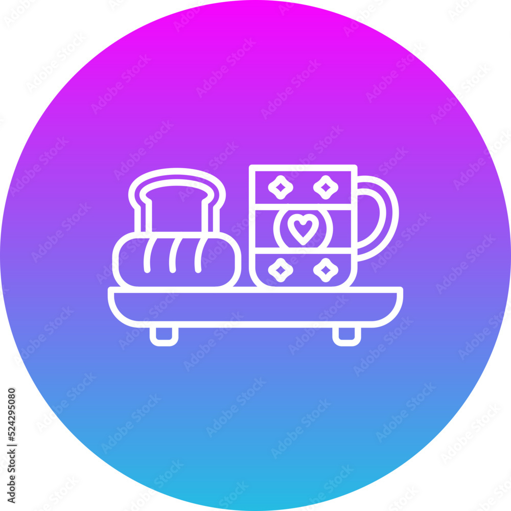 Breakfast Gradient Circle Line Inverted Icon