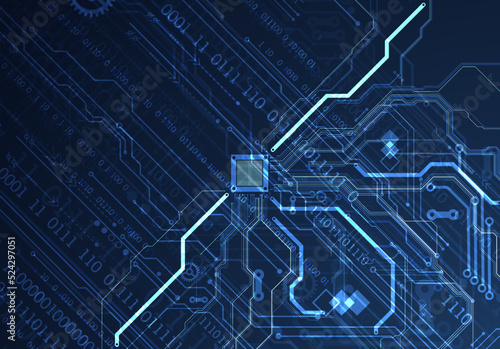 CPU concept. Circuit board. Technology background.
