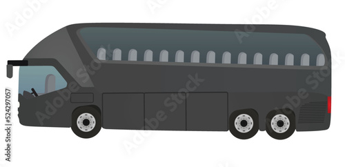 Grey  tourist bus. vector illustration