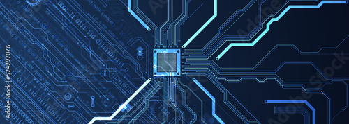 CPU concept. Circuit board. Technology background.