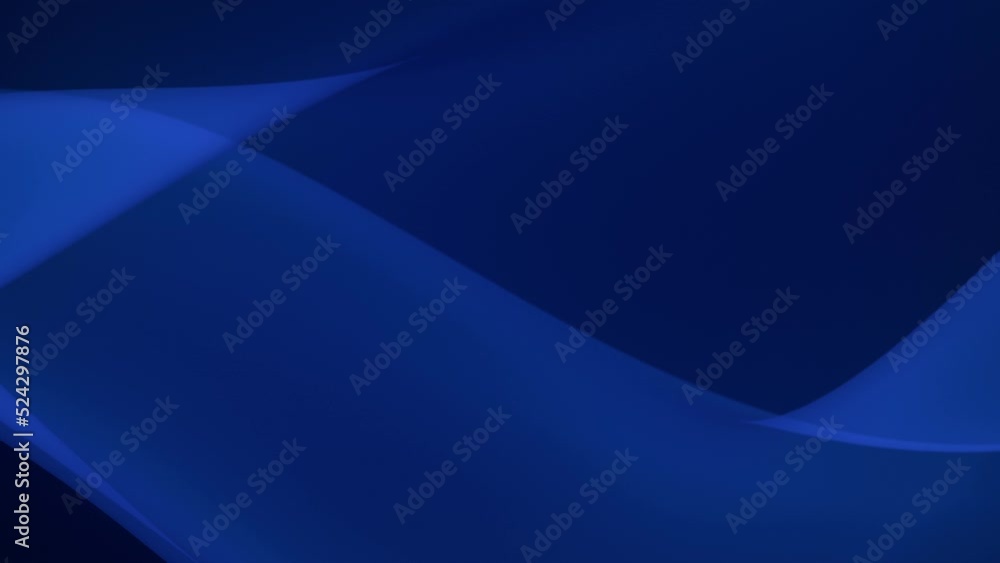 3D animation - Dark blue abstract background of a smooth wavy shape with looped motion