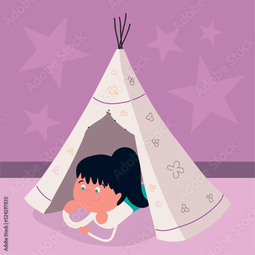 girl in the teepee