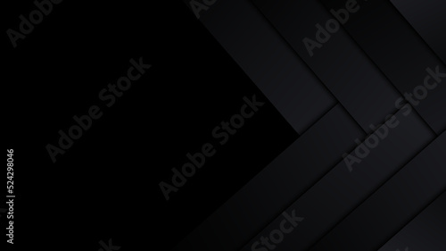Abstract black stripes diagonal layered arrow on dark background luxury style