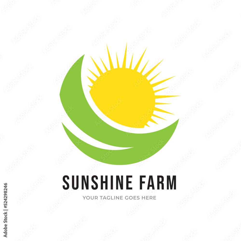 Fototapeta premium Sunshine family farm - logo design.