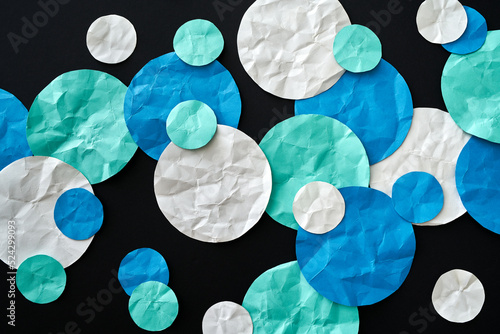 Teal, Blue & White paper dots