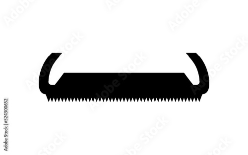 Two man saw vector silhouette black color isolated. Two handed saw vector concept. Modern two handed saw symbol.