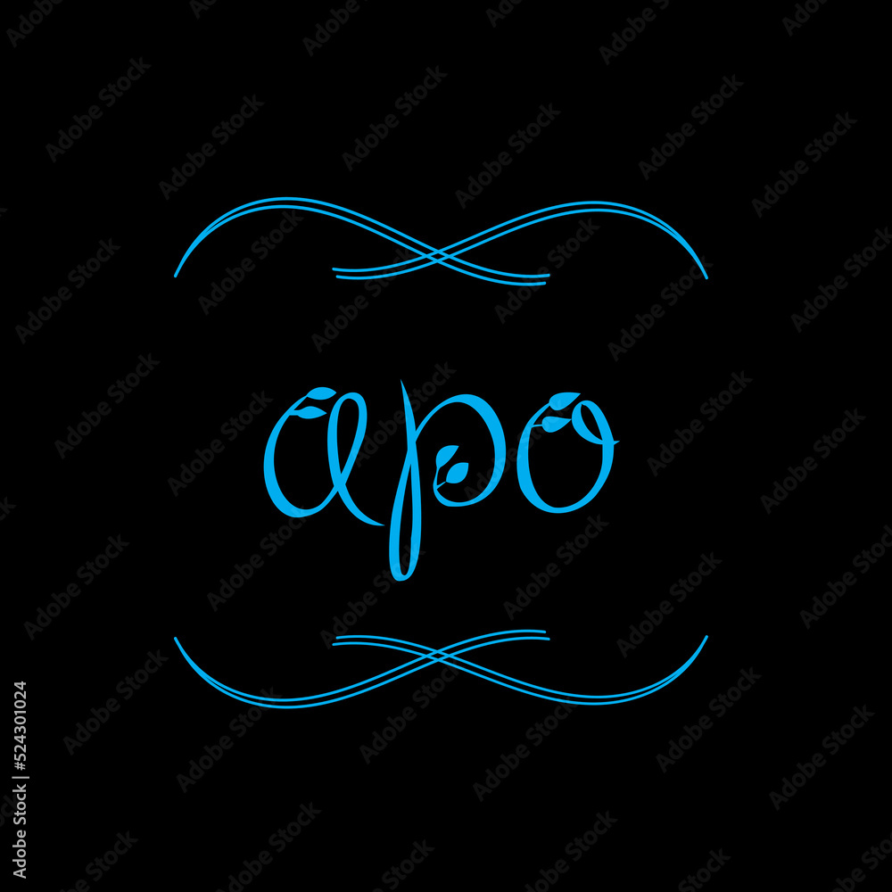APO logo,A P O design,APO letter monogram logo design vector,unique flower logo,luxury flower logo,APA floral letter logo design,APA initial letter flower logo template premium art vector,flower logo - obrazy, fototapety, plakaty 