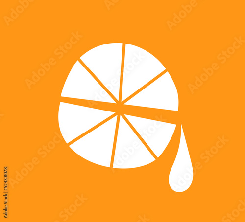 Orange fruit slice juice symbol.