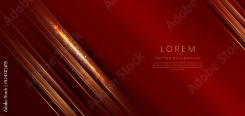 Abstract background luxury red elegant geometric diagonal overlay layer with lighting effect and sparkling with copy space for text. Template premium award design.