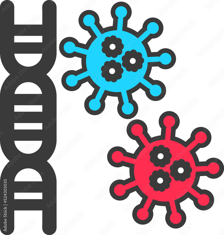 Obraz premium virus Fill outline color icon