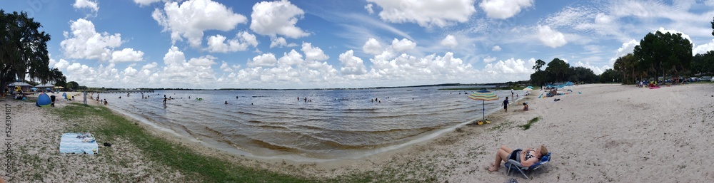 View of Lake Minneola during a summer day, Waterfront Park, Clermont, Florida