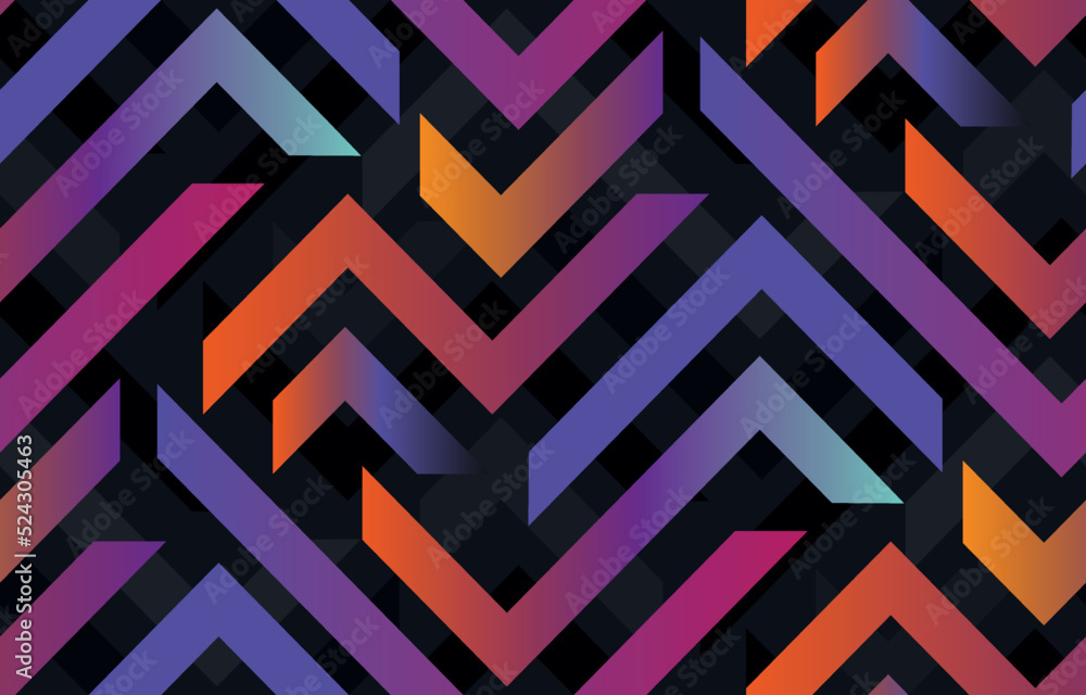 Seamless vivid color zigzag geometric pattern vector