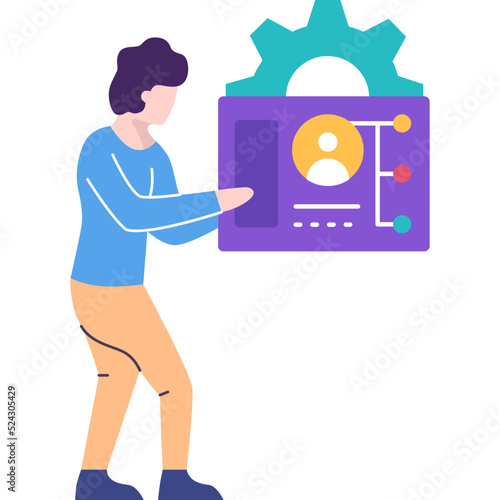 Incentives for headquarter setup flat vector icon