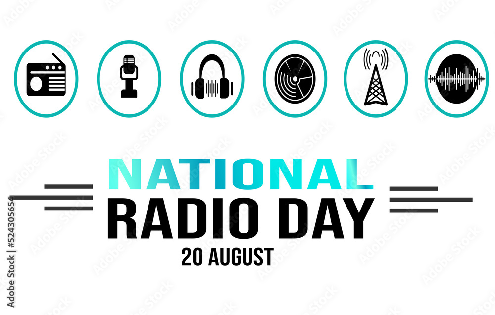Fototapeta premium On August 20th, National Radio Day recognizes the great invention of the radio. Celebrate the news, information, music, and stories carried across the airwaves.