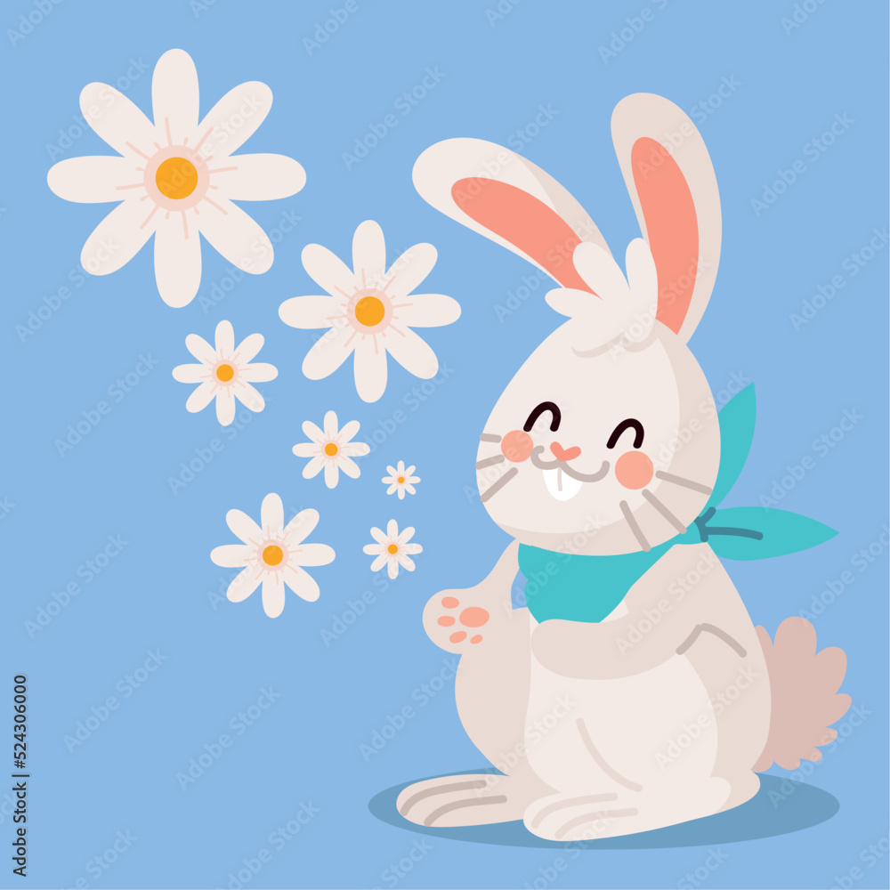 little rabbit and flowers little rabbit and flowers