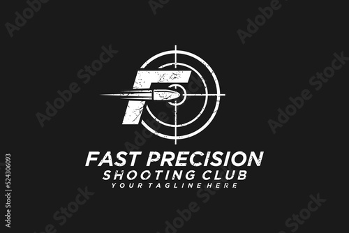 Fast bullet ammo target precision logo design icon symbol illustration shoot  sport