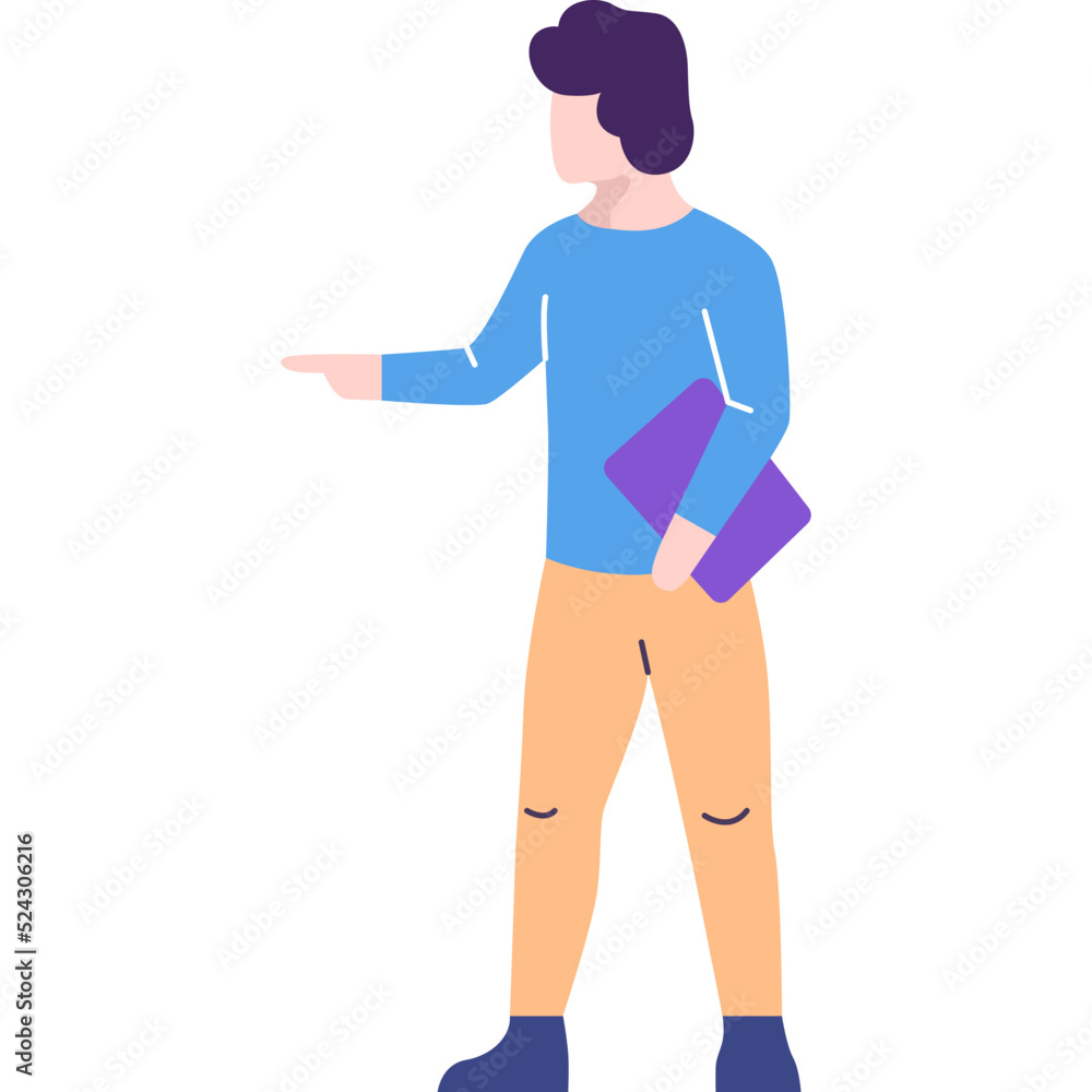 Man pointing hand aside vector icon isolated Man pointing hand aside vector icon isolated