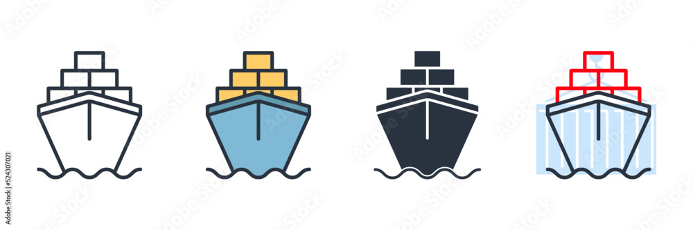 cargo barge icon logo vector illustration. large cargo ships symbol template for graphic and web design collection cargo barge icon logo vector illustration. large cargo ships symbol template for graphic and web design collection