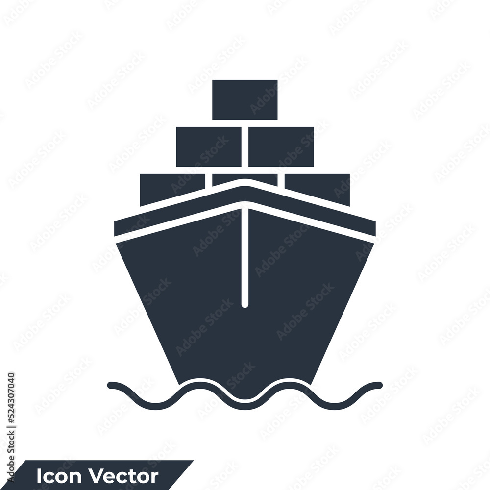 cargo barge icon logo vector illustration. large cargo ships symbol template for graphic and web design collection cargo barge icon logo vector illustration. large cargo ships symbol template for graphic and web design collection