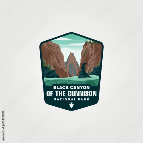 vector of black canyon of the gunnison national park logo design photo