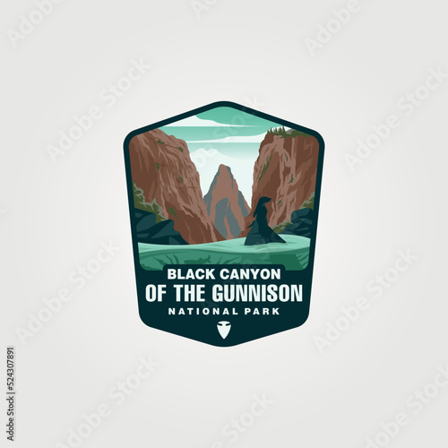 vector of black canyon of the gunnison national park logo design