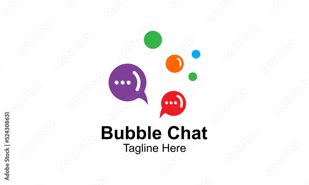 Bubble Chat Logo Design Template.