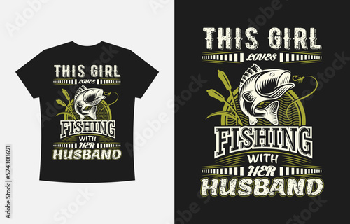 Typography, Vintage, Custom Fishing T-shirt Design Modern Minimalist Layout.